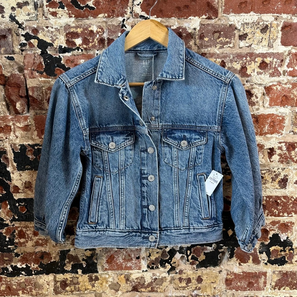 GAP Clothing Girls Blue Jean Denim Trucker Western Casual Jacket Kids Small 6-7